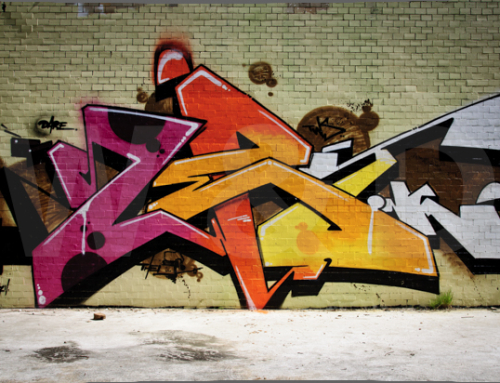 Graffitivägg, tegel